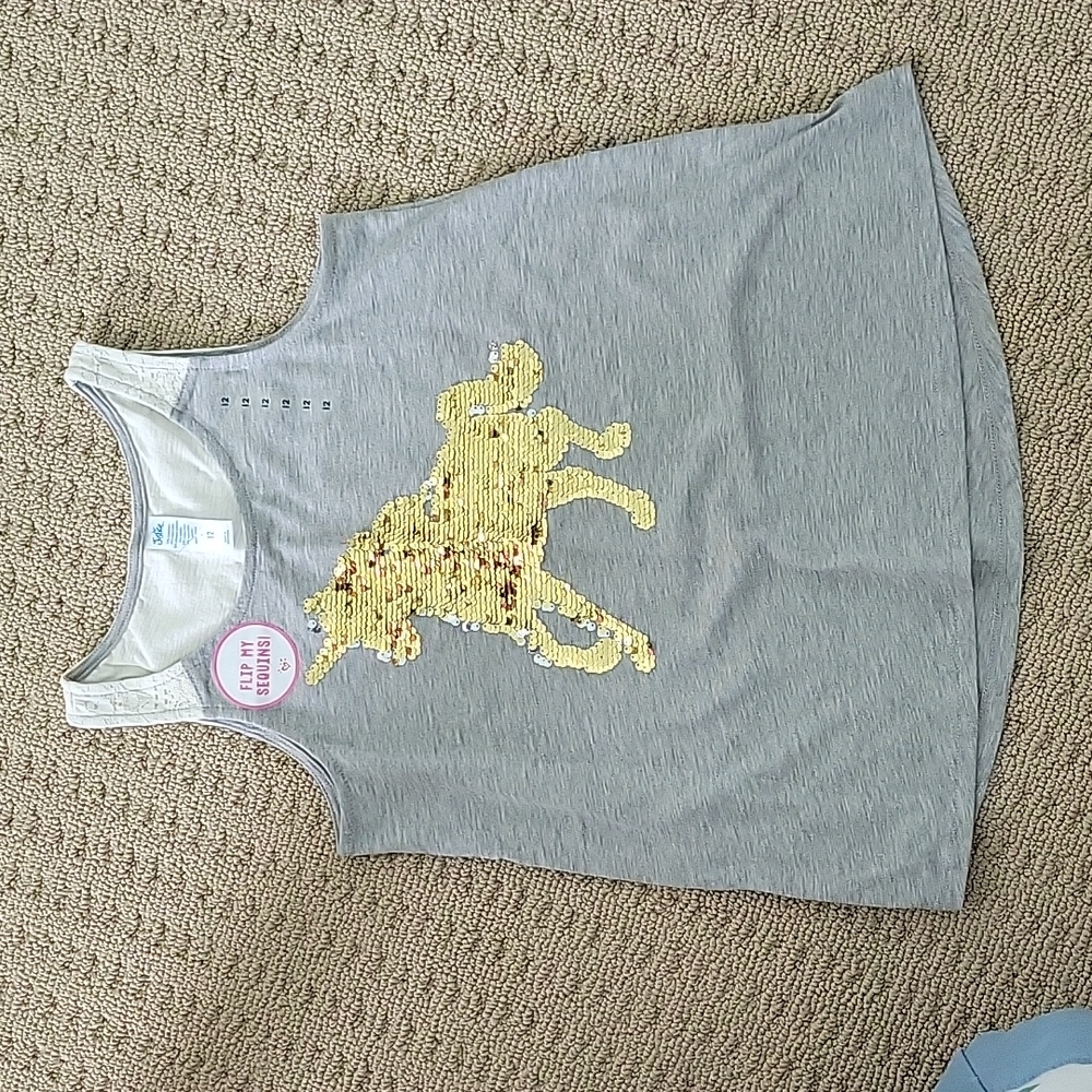 Justice flip sequins unicorn tank